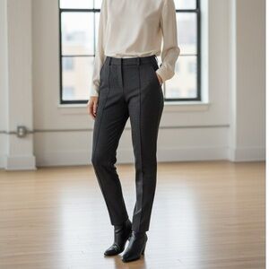 Theory Sz 0 Charcoal Grey Tapered Tailored Office Classic Trouser Pants